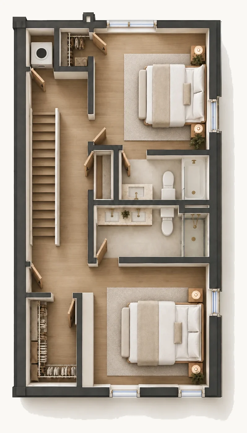 Floor plan, bedroom level